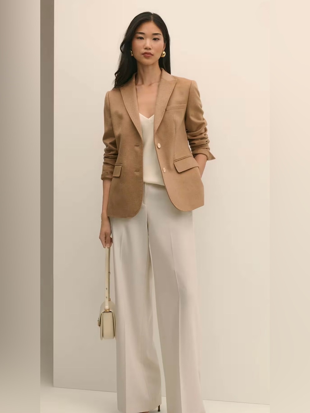 Brook Brothers Women’s Camel Hair Blazer Jacket Beige Tan Size 4 Wool Classic